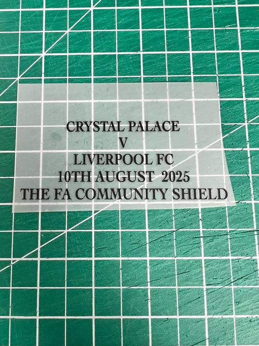 FA Community Shield 2025 Crystal Palace v Liverpool match details