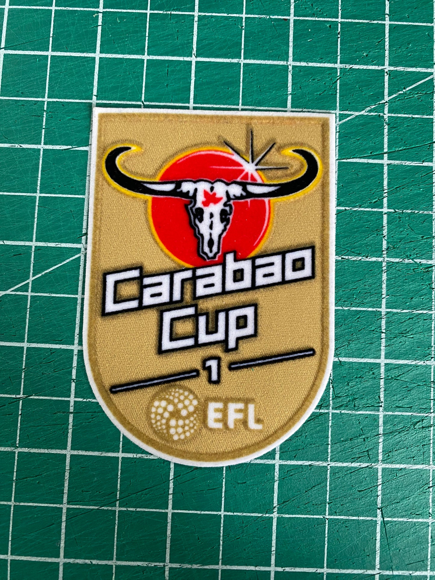 Gold Winners Carabao Felt Cup patch player size Iron On Heat Press 2022-2026