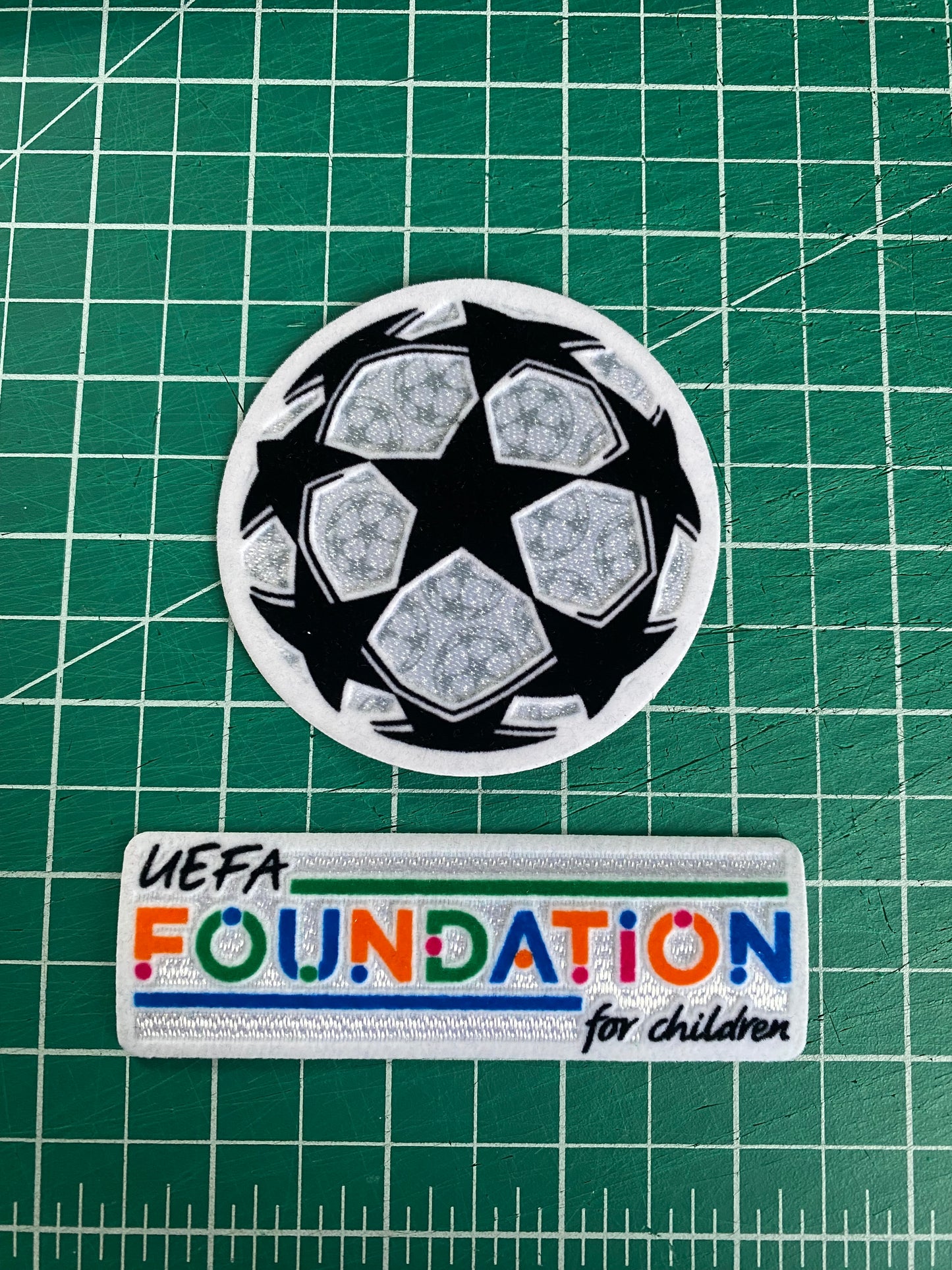 2021-2024 Champions League Football Shirt Patch Badge Foundation player sized pair