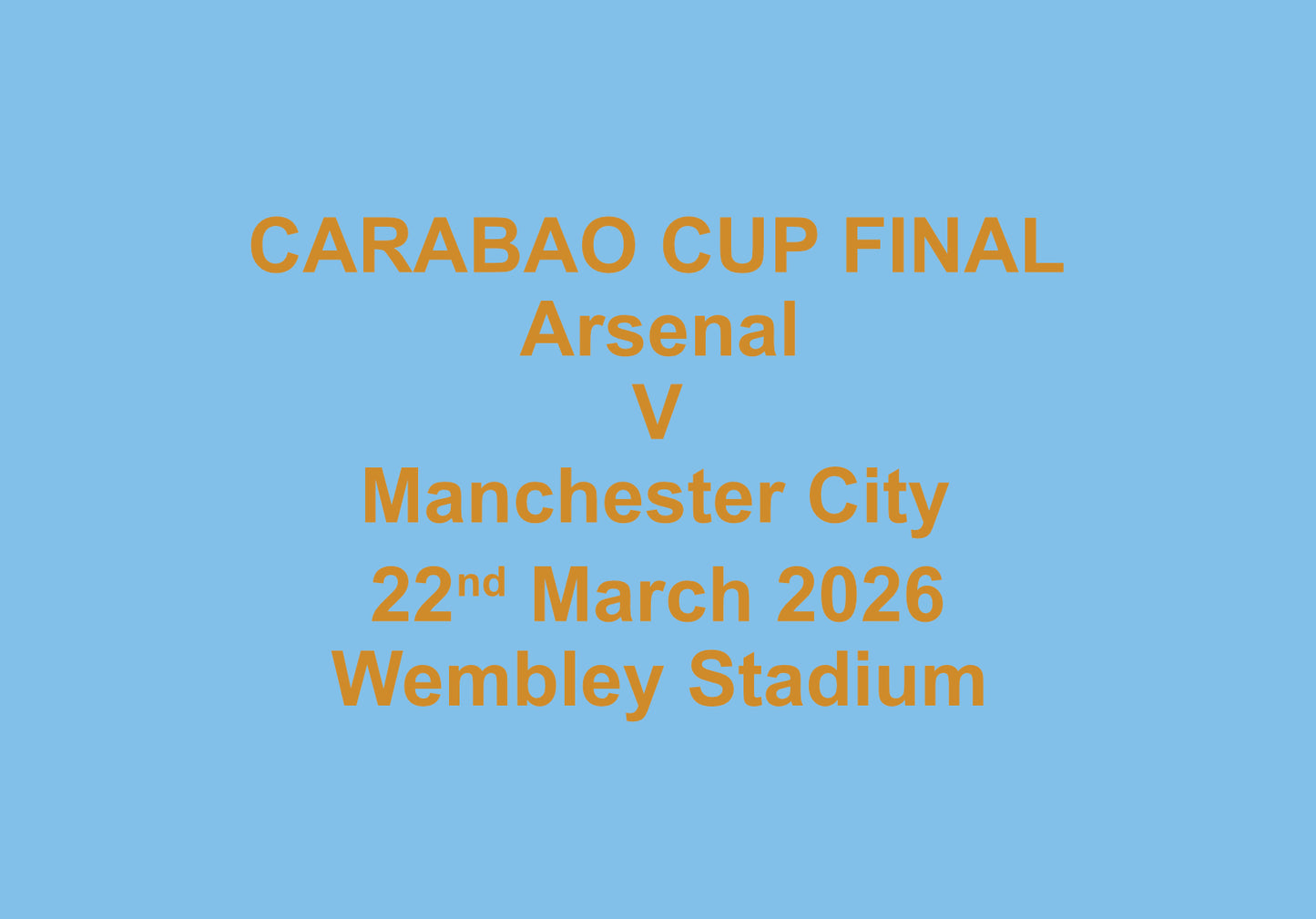 Arsenal v Manchester City Carabao Cup Final 2026